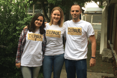 Young people volunteering with DePaul Ireland