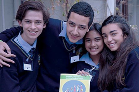 Students celebrating their European Language Label Award at Farmleigh